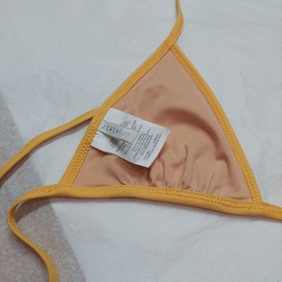 J. Crew Golden Yellow Triangle String Bikini Swim Top Small NWOT - Picture 5 of 8